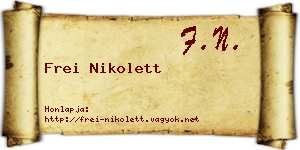 Frei Nikolett névjegykártya